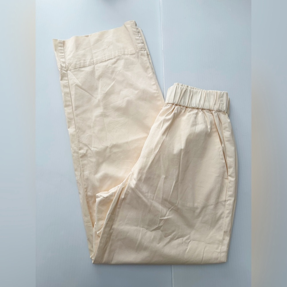 Everlane Straight Leg Pants in Light Cream